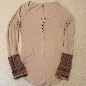 Free People light pink Henley - Size S